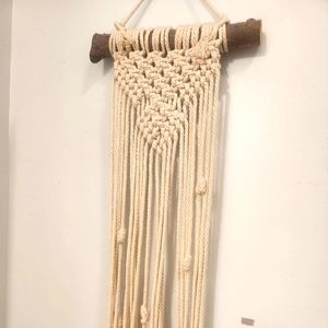 Rustic macrame wall hanging